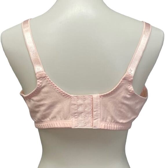 New Bali 42C Double Support Wirefree 4-Hook Style DF3036 Pink Adjustable Bra - Picture 3 of 5